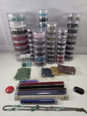 ​4 LBS Vintage Y2K NOS Jewelry Maker Estate Bead Lot - Turquoise Onyx Jasper